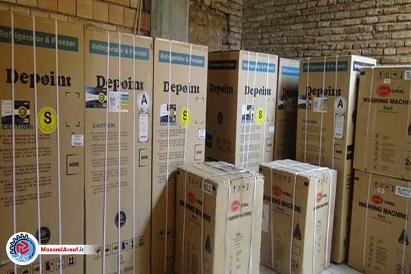 کشف یک‌هزار و ۱۲۰ دستگاه لوازم خانگی در یک انبار احتکار لوازم خانگی در آمل