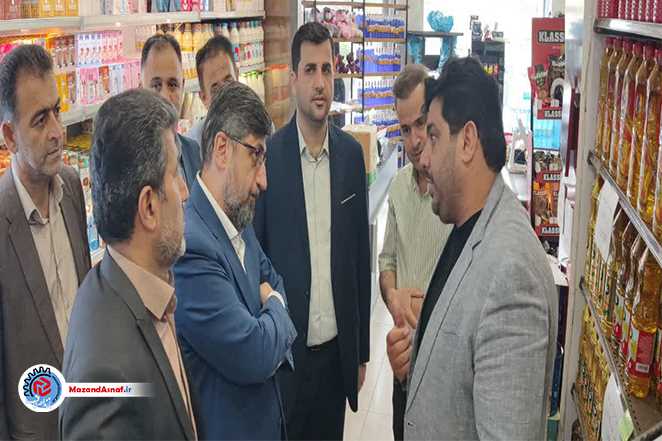 بازرسی مشترک فرماندار و رئیس اتاق اصناف نور از نانوایی‌ها و مراکز عرضه