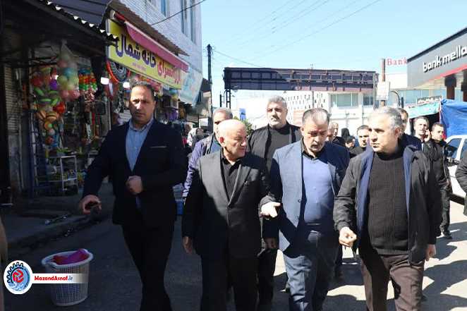 بازدید میدانی استاندار مازندران از بازار چالوس